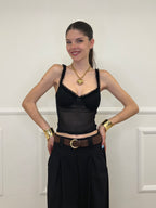 Corsetto In Tulle 6008 Nero