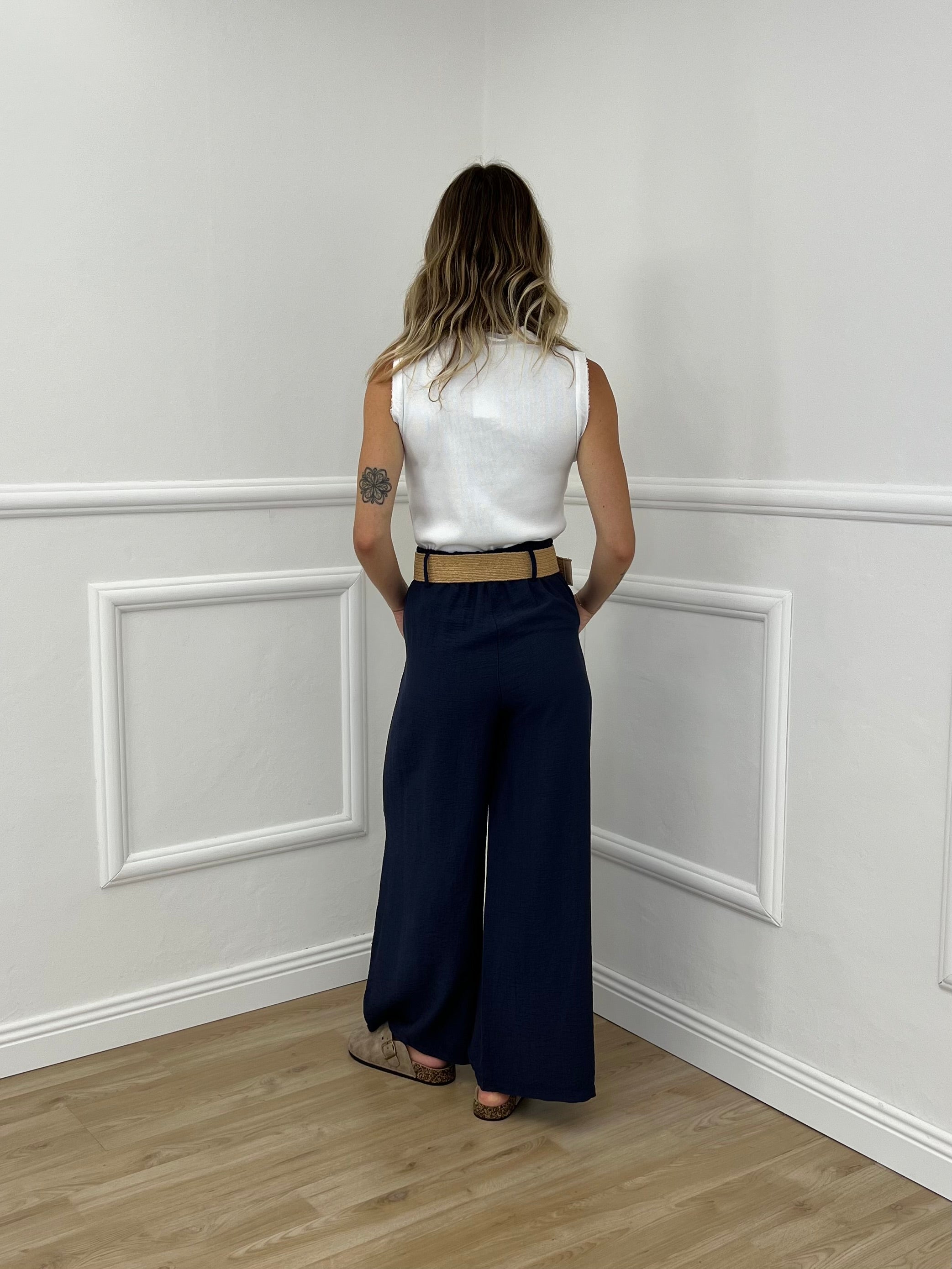 Pantalone Viscosa Strop 33660 Blu