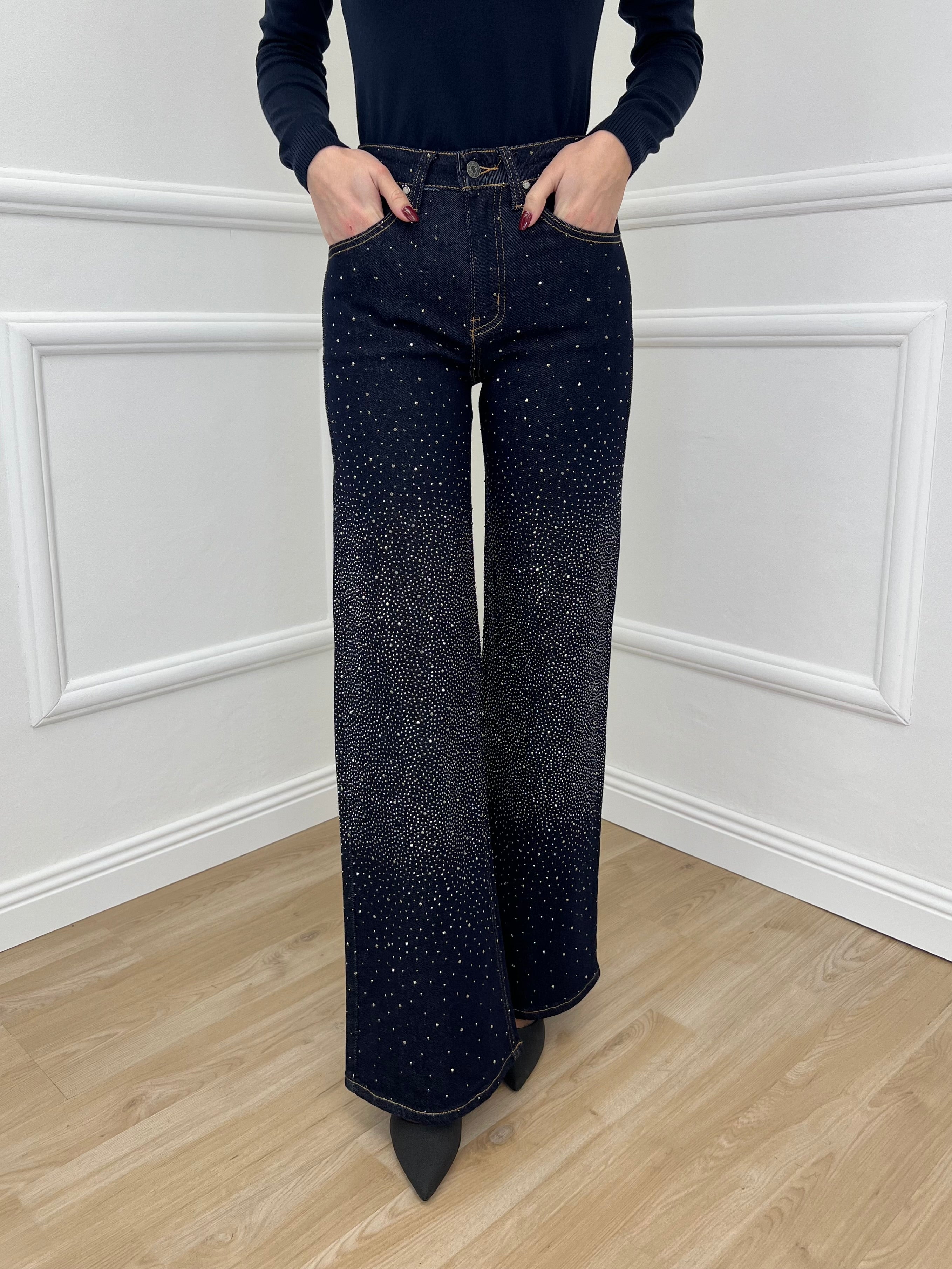 Jeans Strass 2377 Blue Black