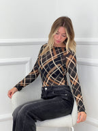 Maglia Ultralight con Cashmere Geometrica a Barchetta
