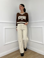 Pantalone Millerighe 824604 Panna