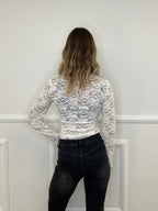 Camicia Pizzo Alamari 12314 Bianco