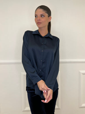 Camicia Satin C1081 Blu