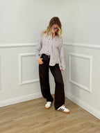 Camicia Cuori Ricamati 1255 Marrone