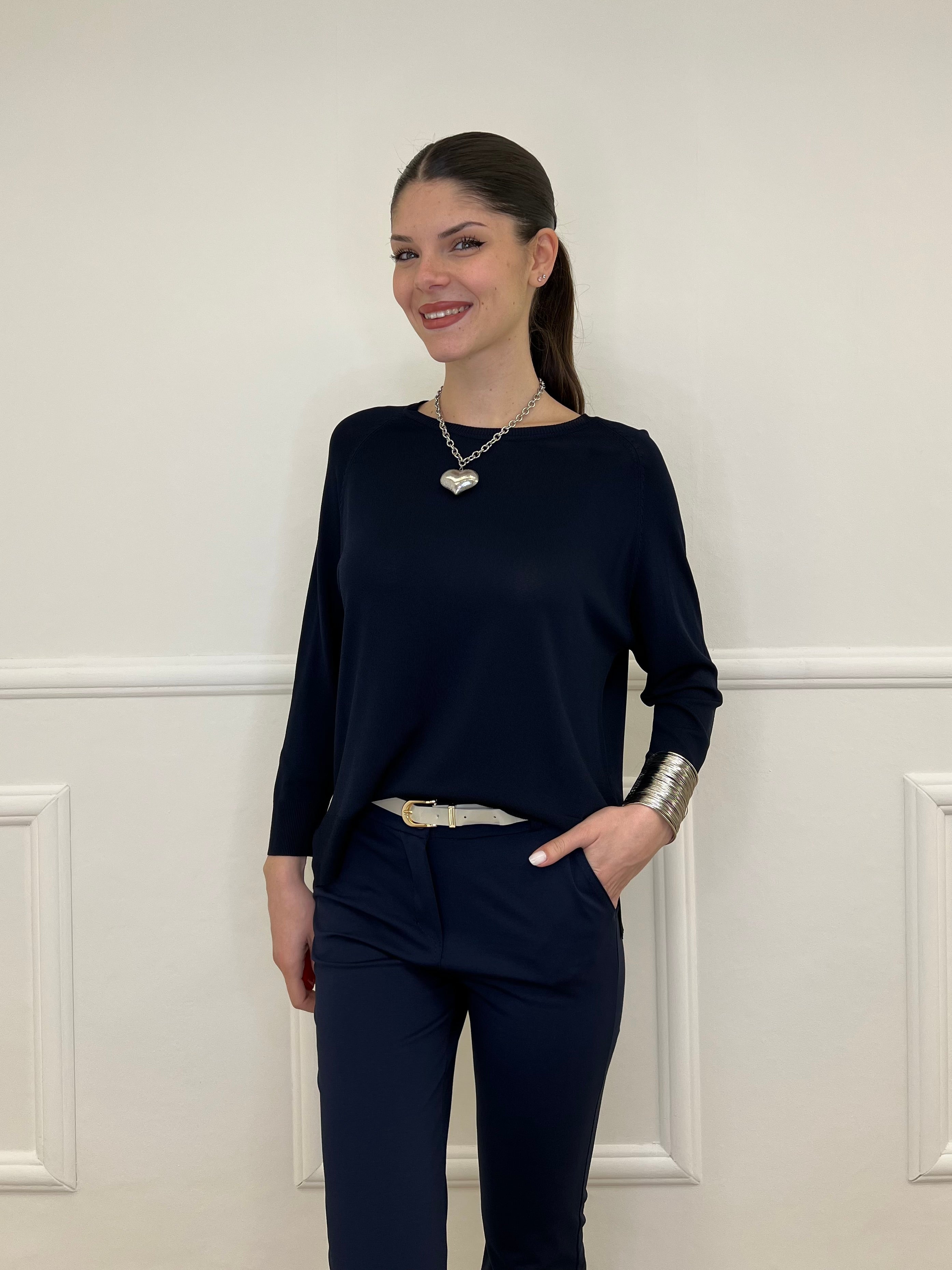 Maglia in Filo di Viscosa J185 Blu