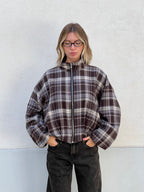 Giacca Bomber Over Check 16216 Moro