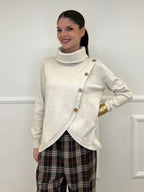 Maglia Sormontata Bottoni 9632 Ecru