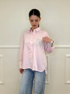 Camicia Over Tasca Strass 1786 Rosa