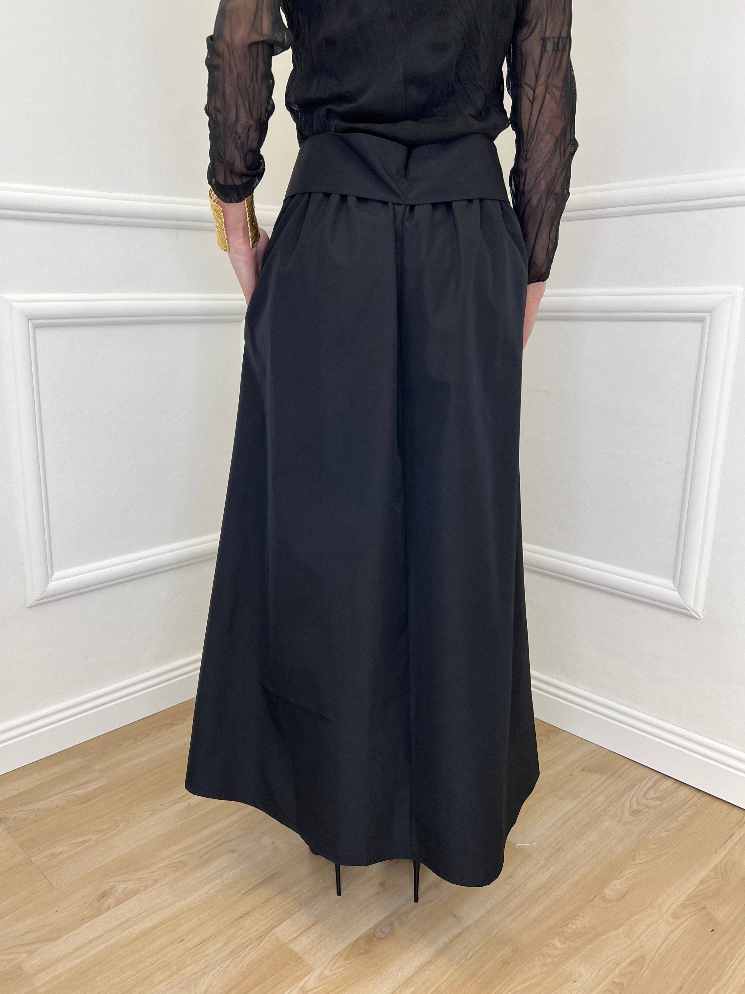 Gonna Popeline con Fiocco 5312 Nero