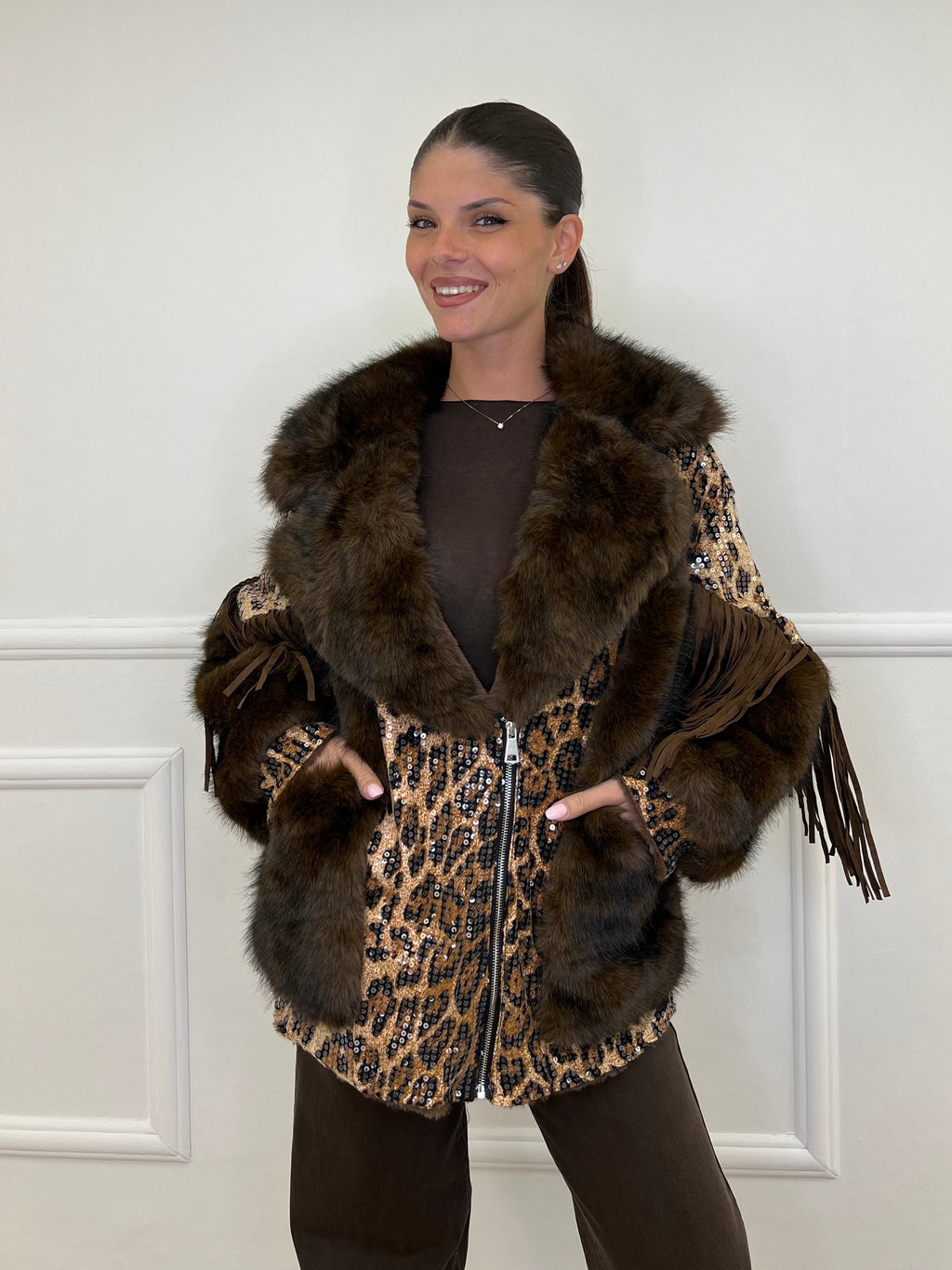 Pelliccia Animalier Frange DL30100