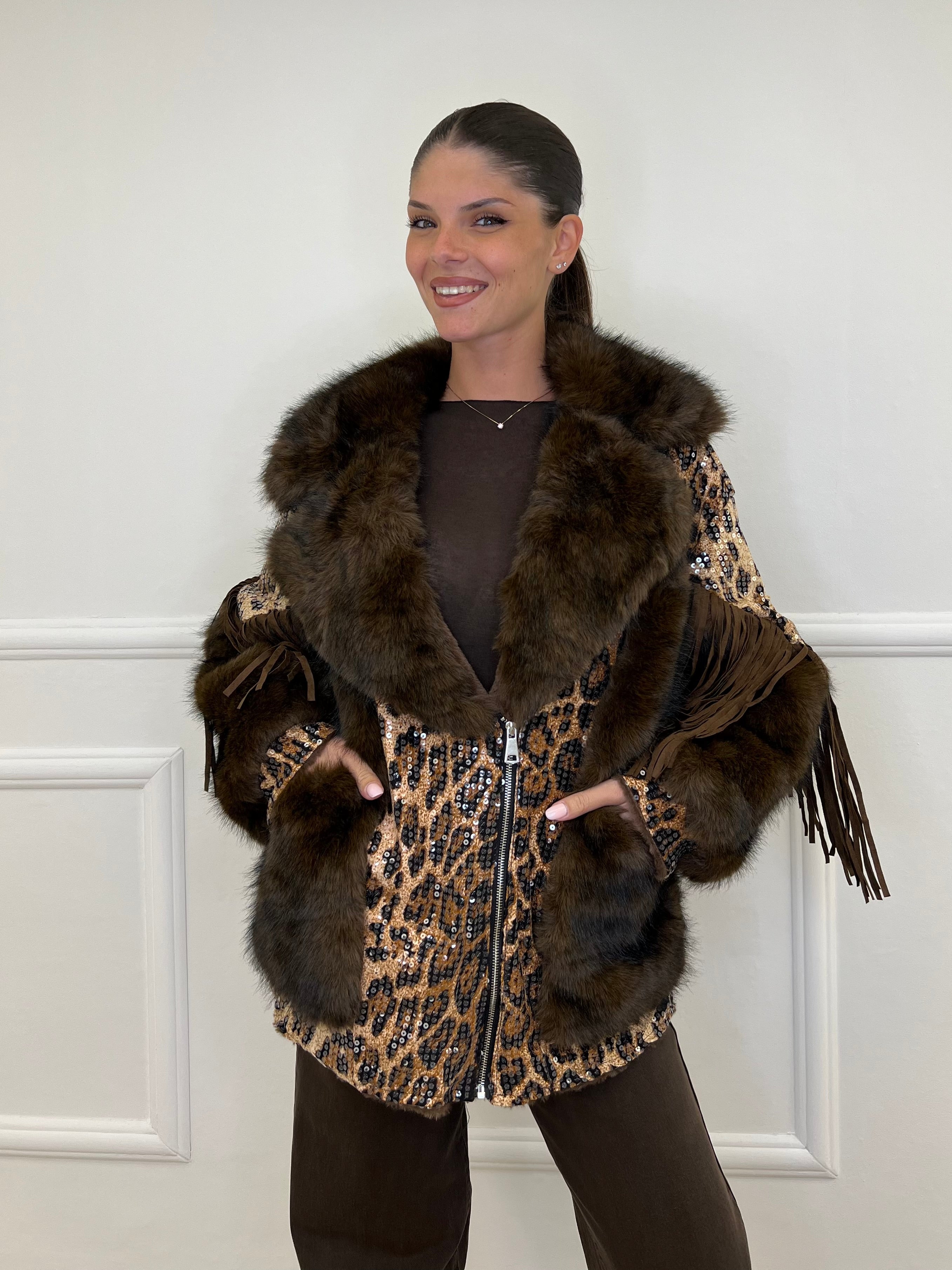 Pelliccia Animalier Frange DL30100