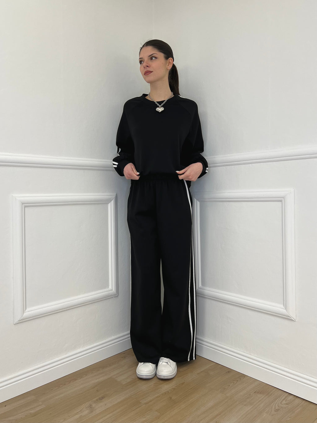 Tuta Bande Girocollo 88426 Nero