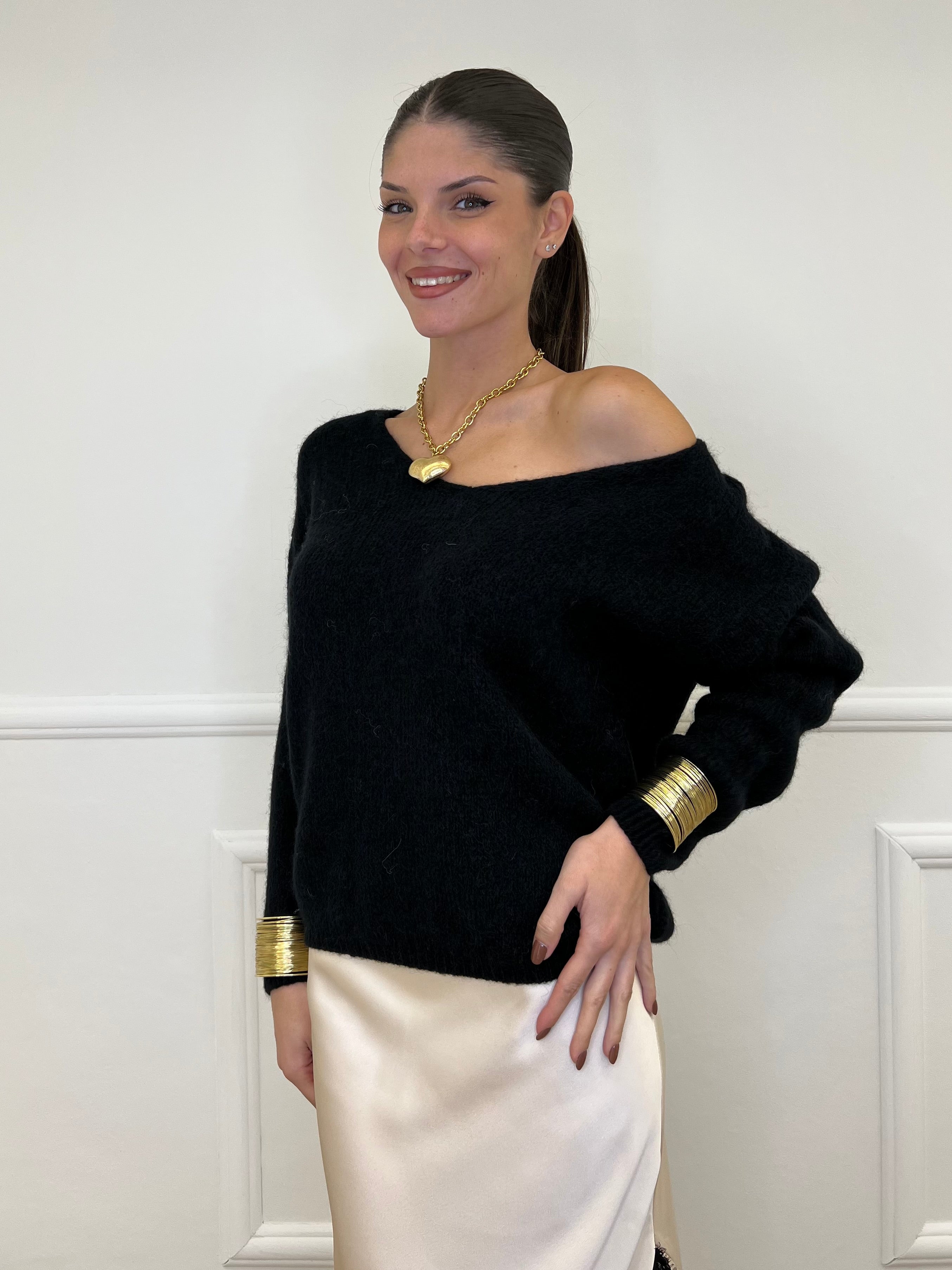 Maglia a V Alpaca 24103