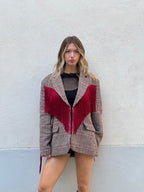 Giacca Galles con Frange A20352 Bordeaux