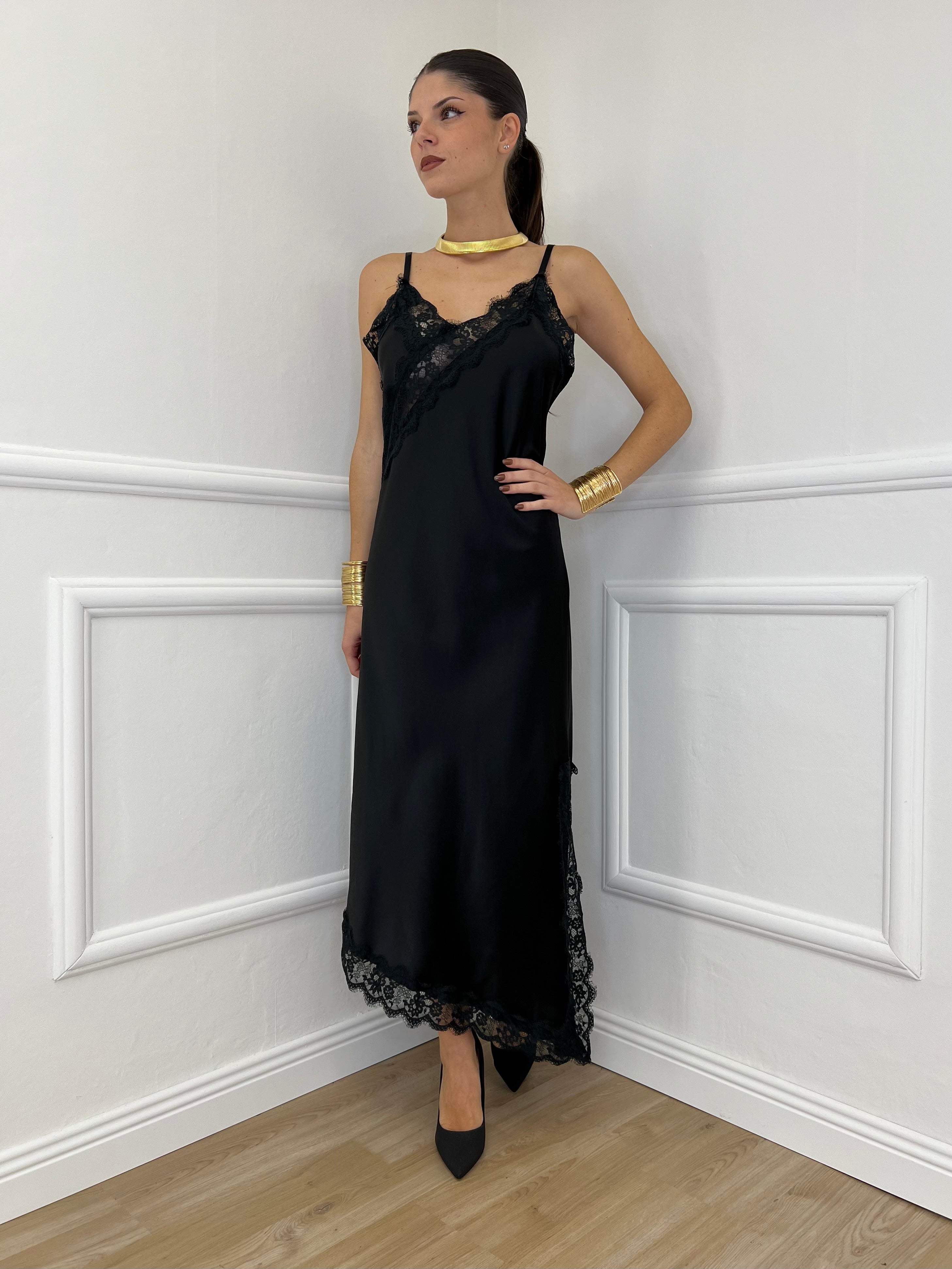 Abito Asimmetrico Pizzo 19690 Nero