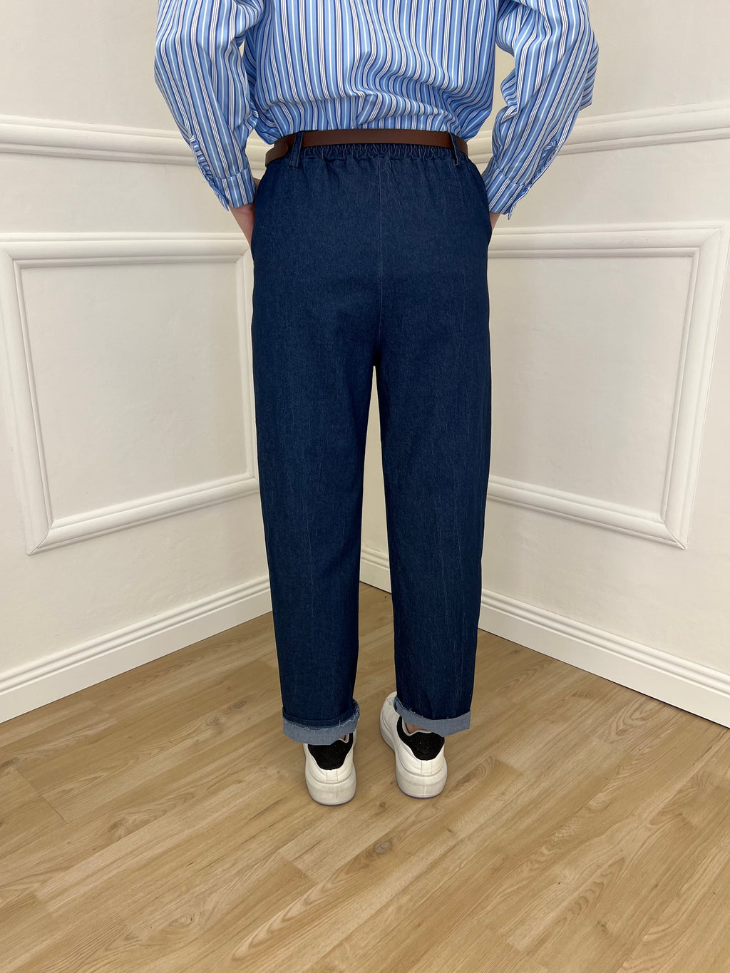 Pantalone Balloon Chambray 36893 Blu