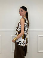 Blusa Smanicata a Trapezio Fantasia 3138