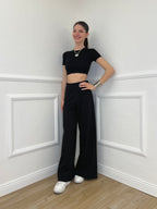 T-shirt Crop Lumina LC240001 Nero