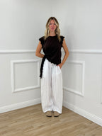 Pantalone Balloon 100% Lino 825699 Bianco