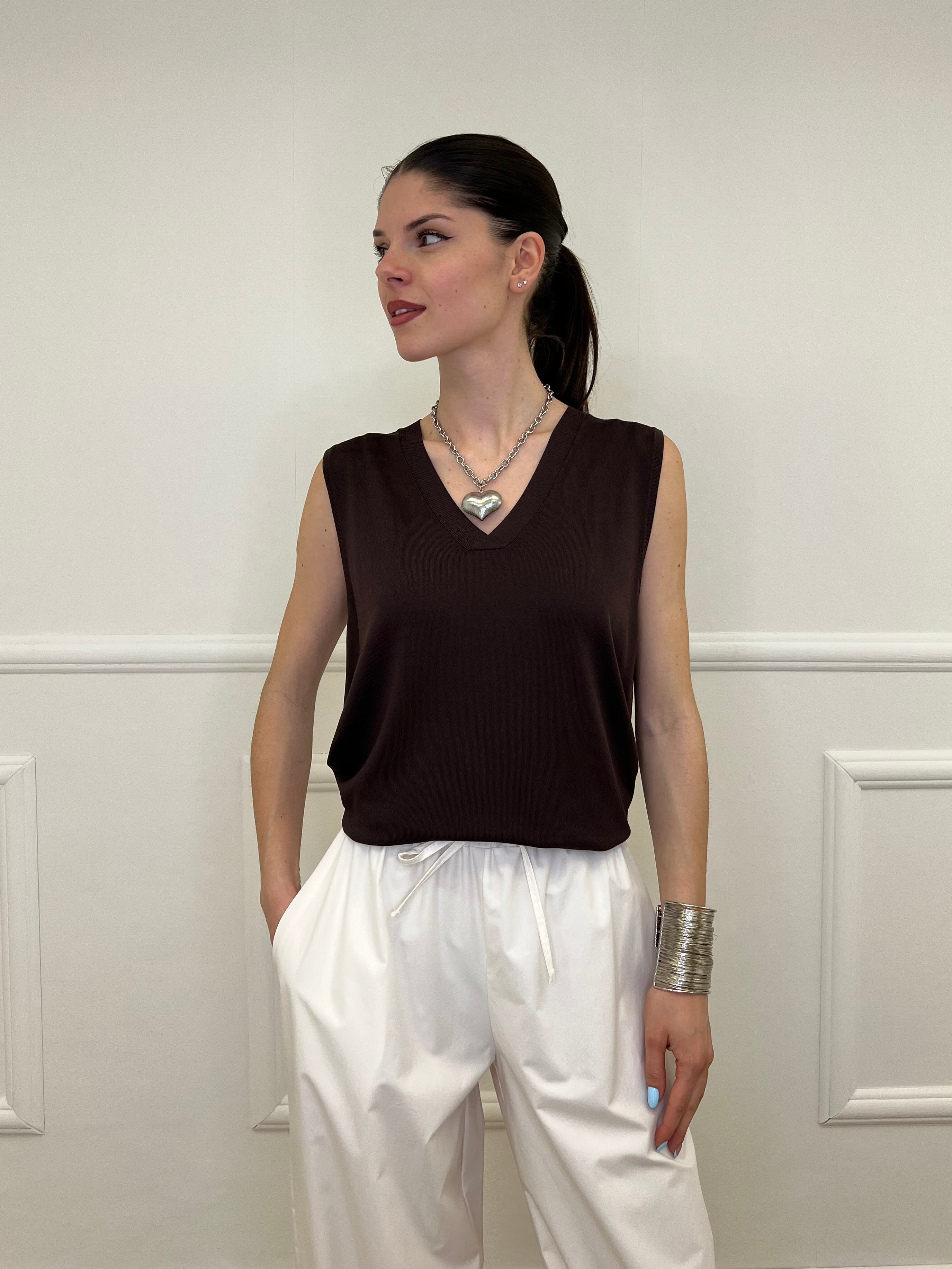 Maglia Derby Smanicata 6291 Marrone