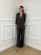 Tailleur In Lino e Tencel 26301 Moro