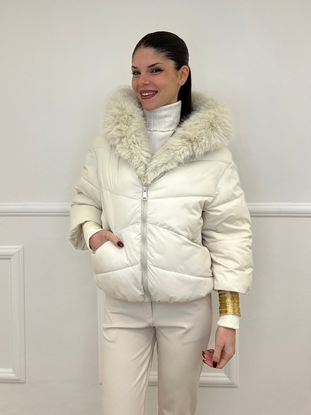 Piumino Over 2884 Panna