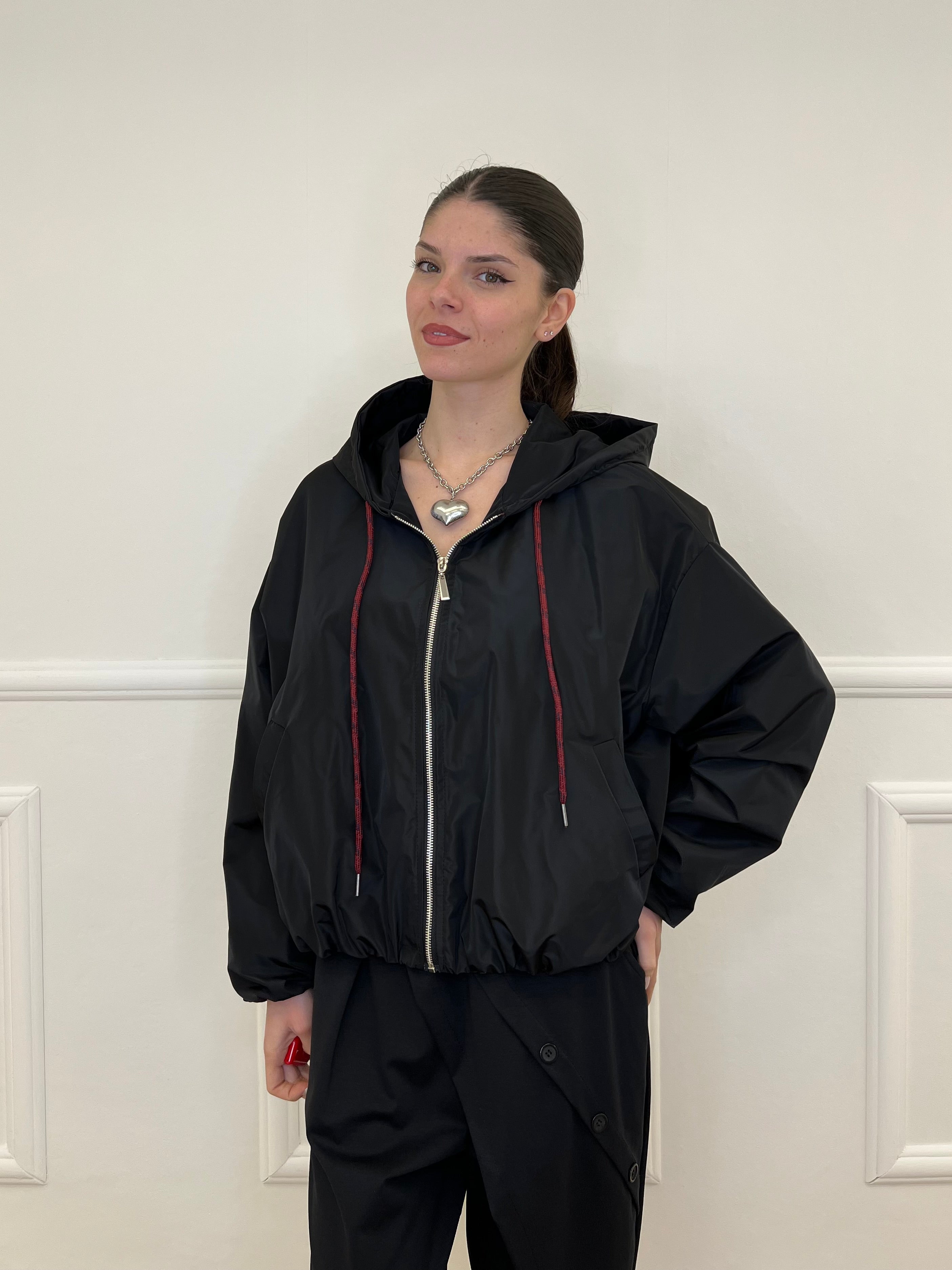 Giubbino Taffetà Cappuccio 5029 Nero