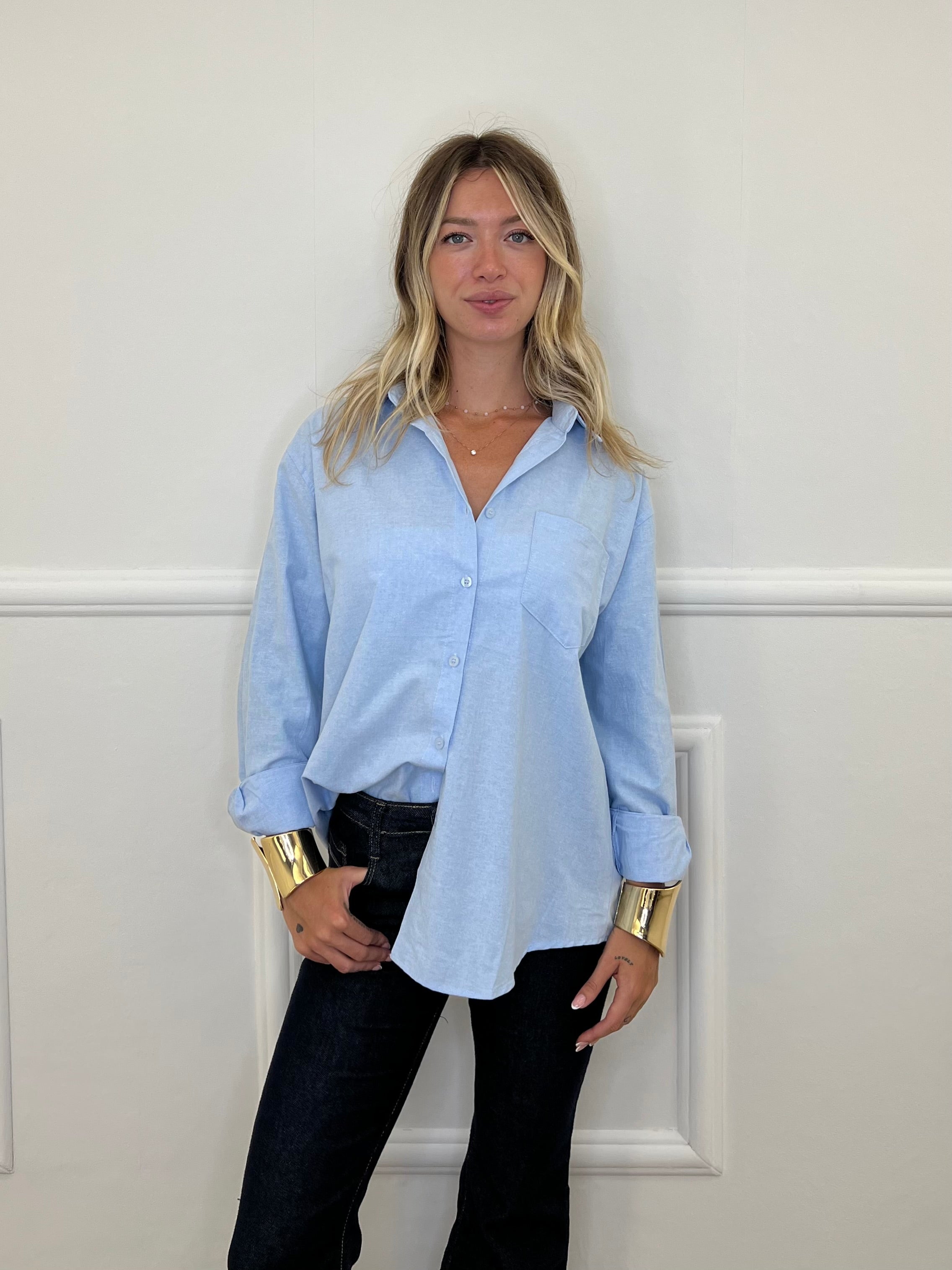 Camicia Over Oxford Tasca 17117 Azzurro