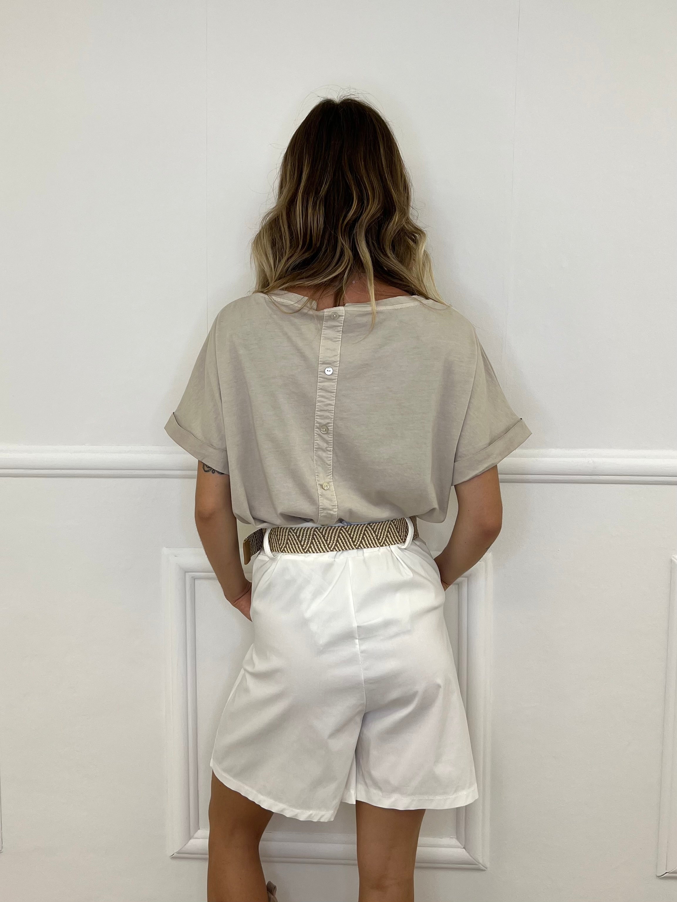 T-shirt Bottoncini 1302 Ecru