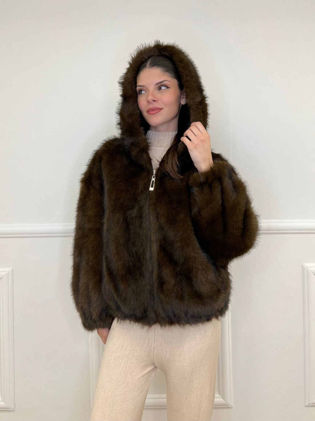 Pelliccia Bomber 00322 Moro