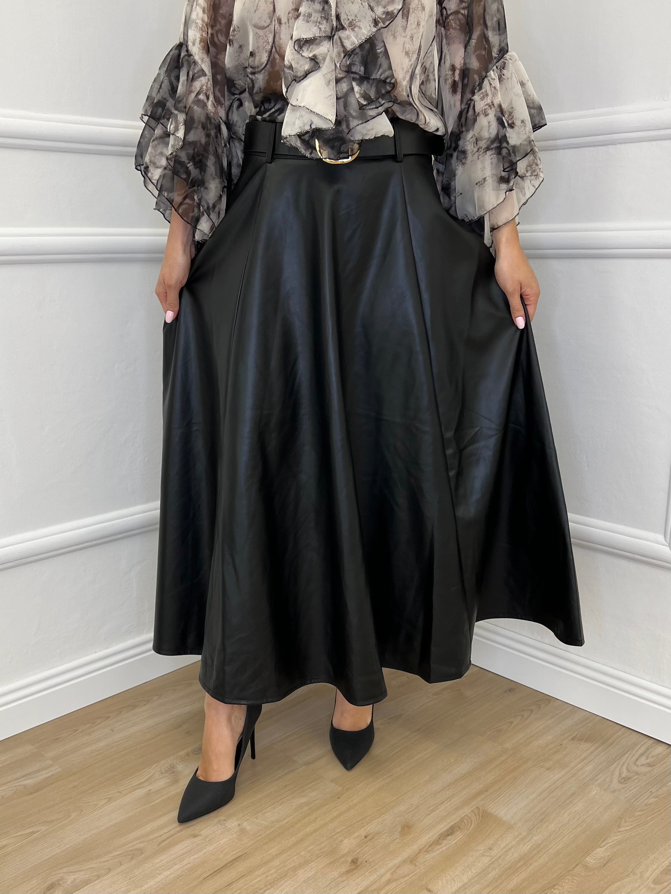 Gonna Ecopelle 8880 Nero - Bazar Abbigliamento