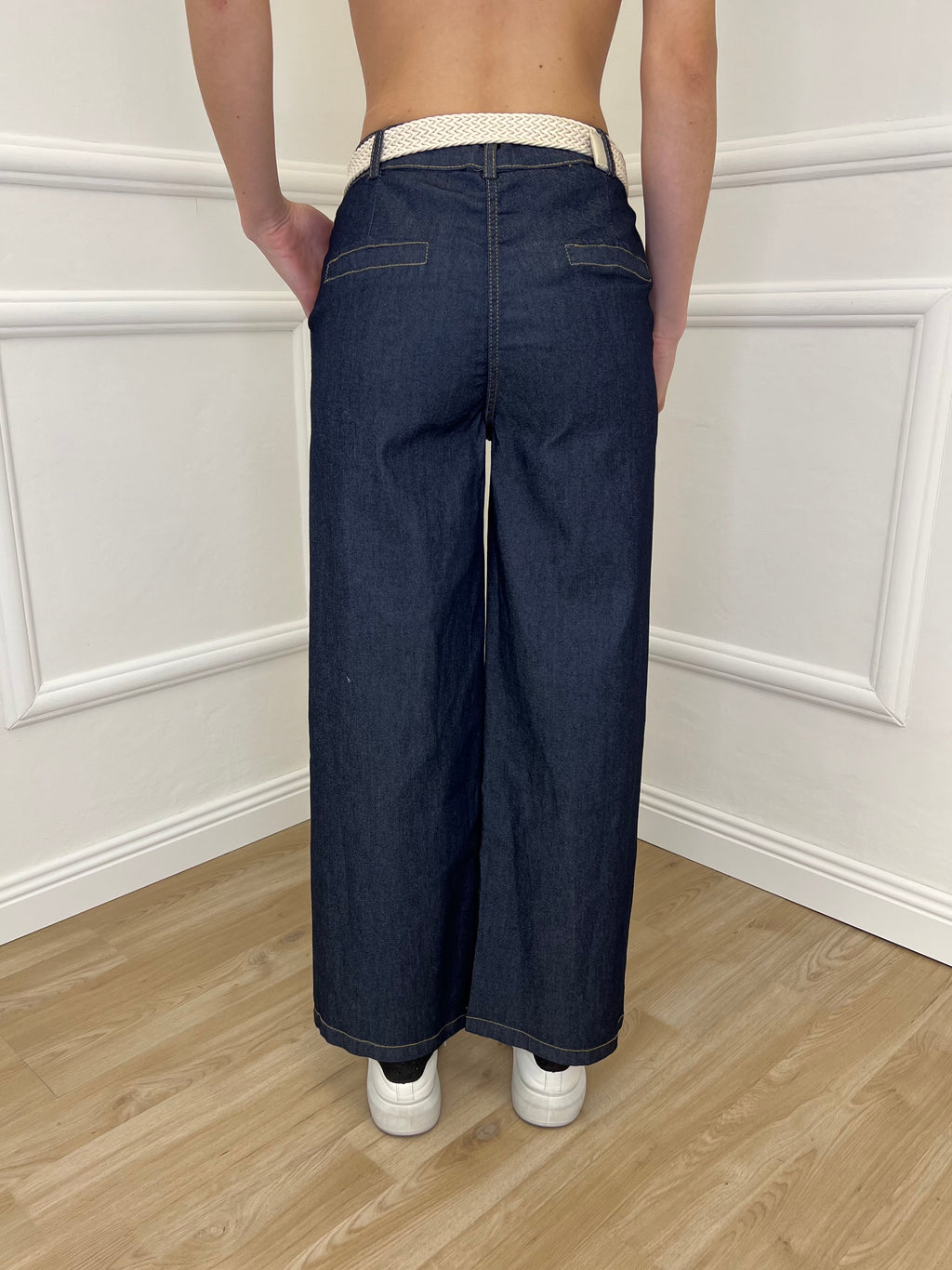 Pantalone Gaucho Chambray 9122 Blu
