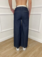 Pantalone Gaucho Chambray 9122 Blu