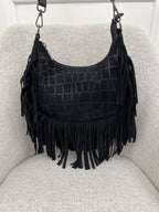Borsa Hobo Scamosciata Frange 90677