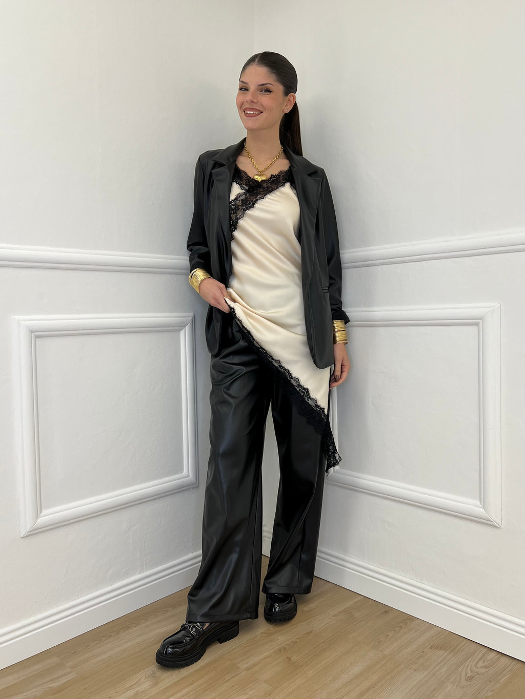 Pantalone Ecopelle 8043 Nero