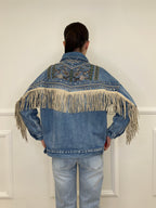 Giacca Denim con Frange e Ricami 9597 Jeans