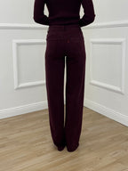 Jeans Wide Leg H3873-5 Burgundy