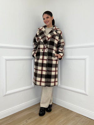 Cappotto Madras Doppiopetto 57080 Burgundy