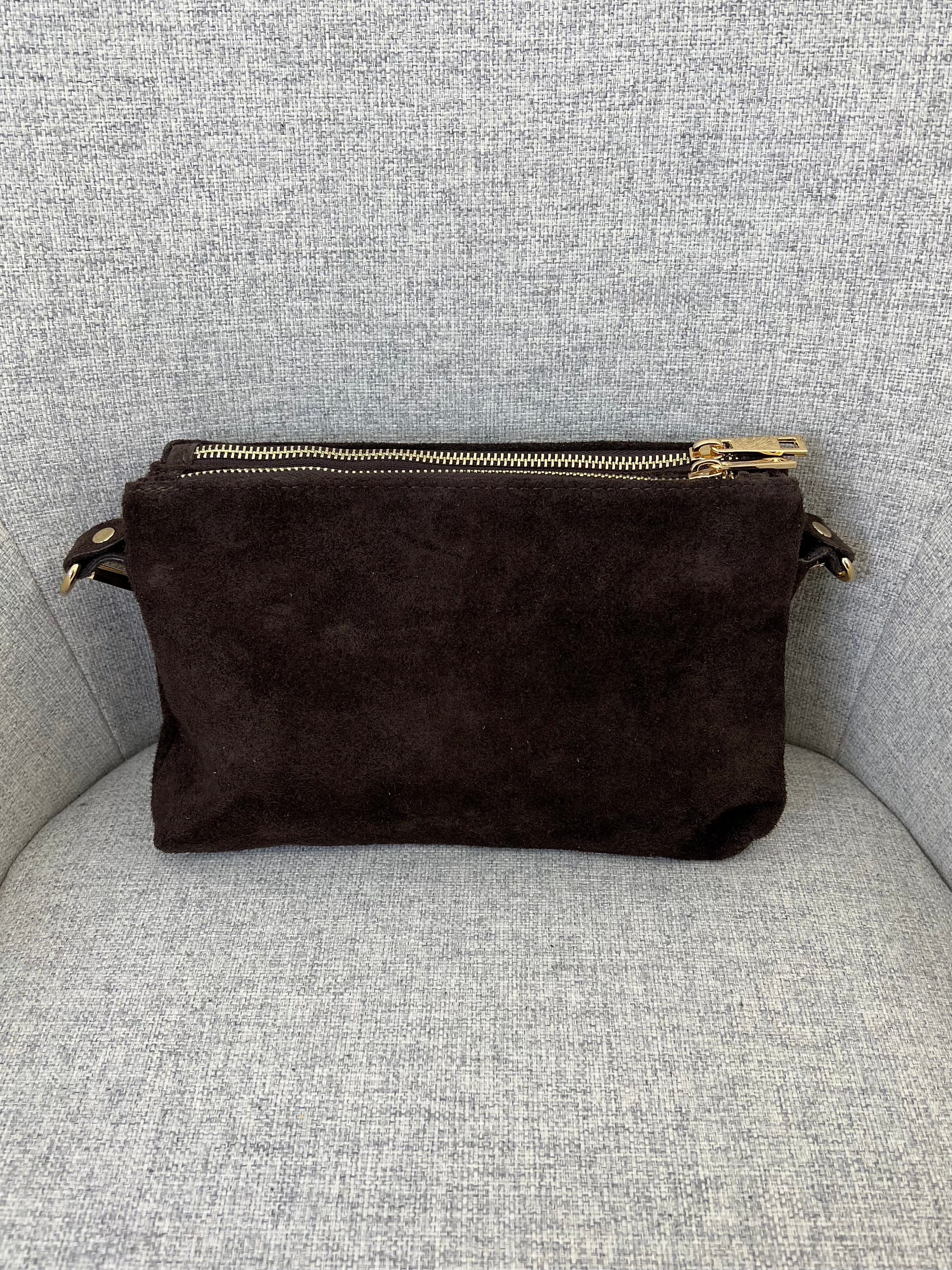 Pochette Doppia Vera Pelle Scamosciata VPB002