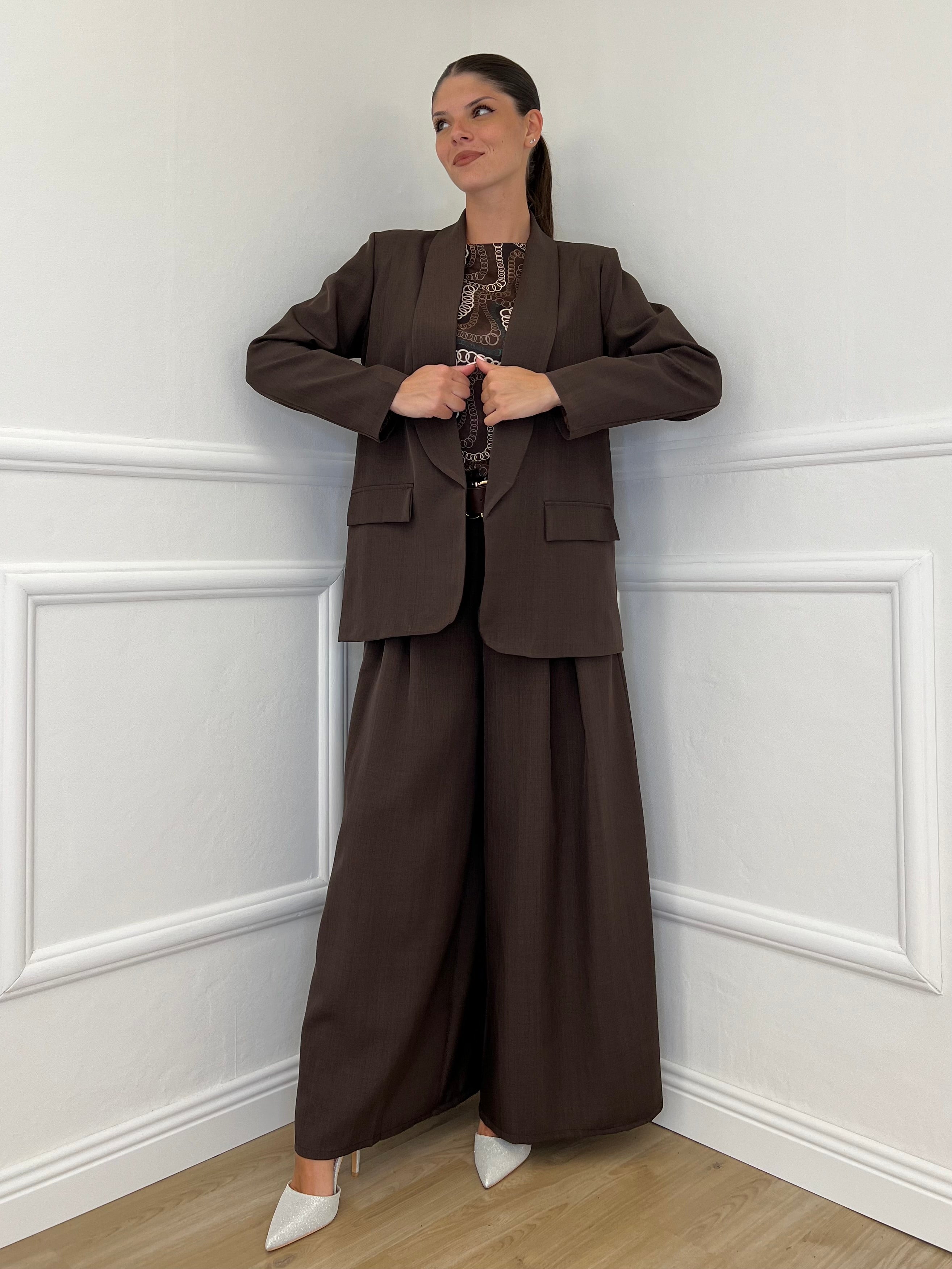 Giacca Sciallata 25433 Marrone - Bazar Abbigliamento