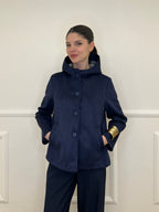 Giacca Scuba Effetto Scamosciato 852 Blu