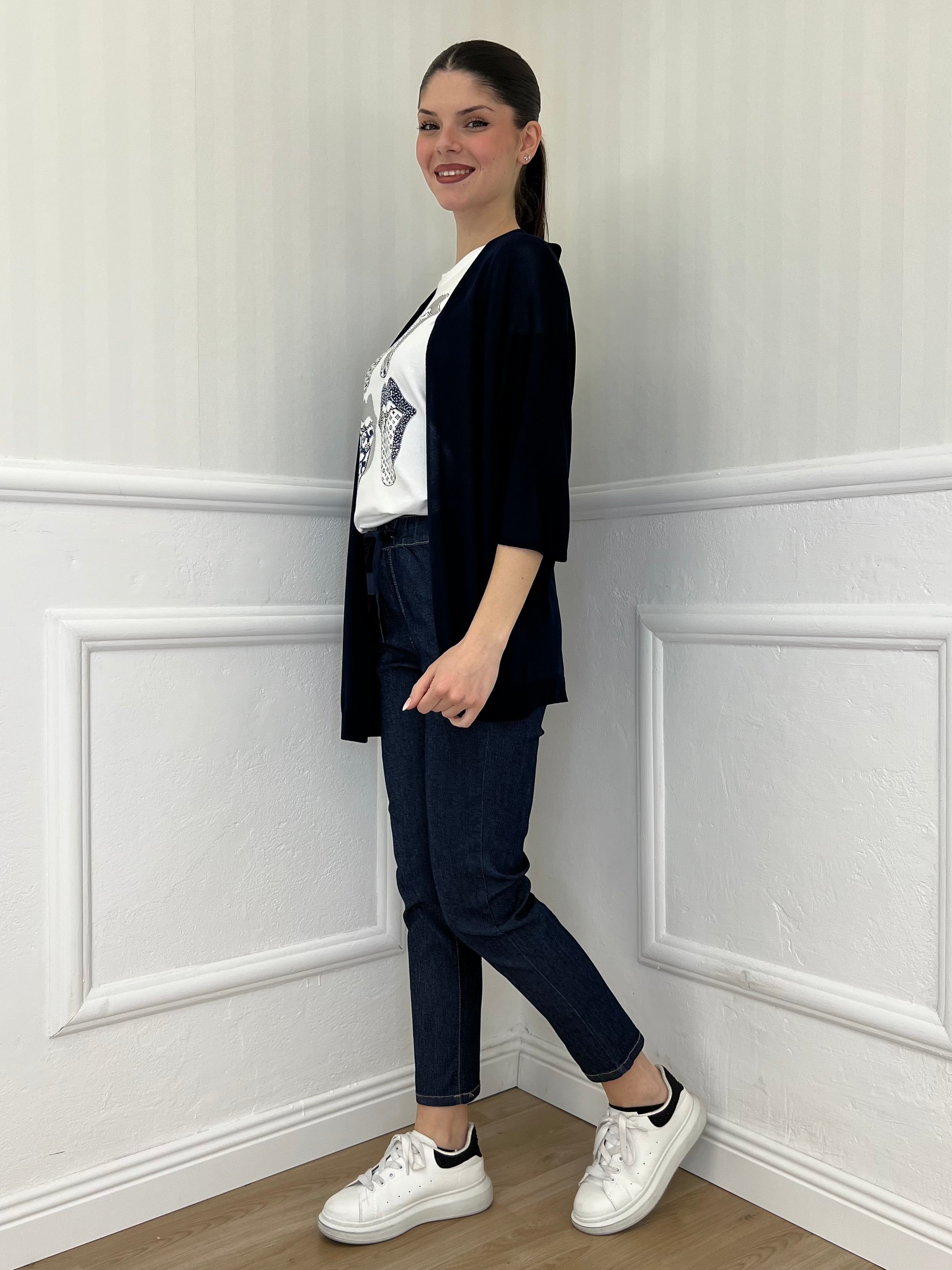 Cardigan Viscosa 9187 Blu - Bazar Abbigliamento