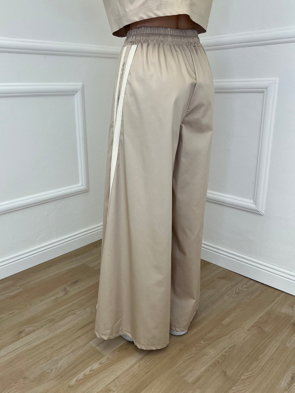 Pantalone Palazzo Bande 7809 Ecru
