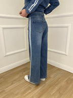 Jeans Bande Laterali J996 Azzurro