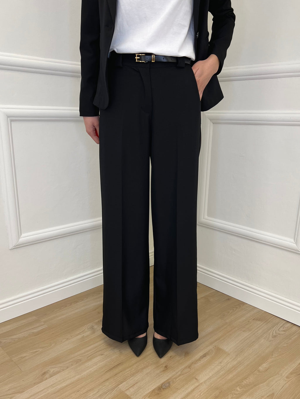 Pantalone Gabardine Straight Fit 8799 Nero