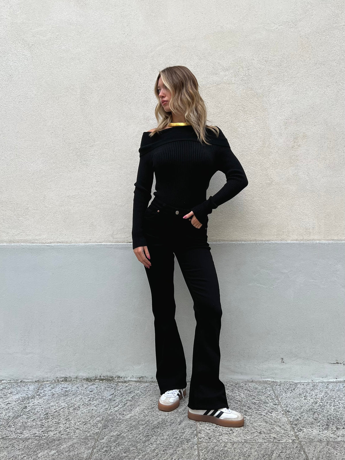 Jeans Flare Y623 Nero