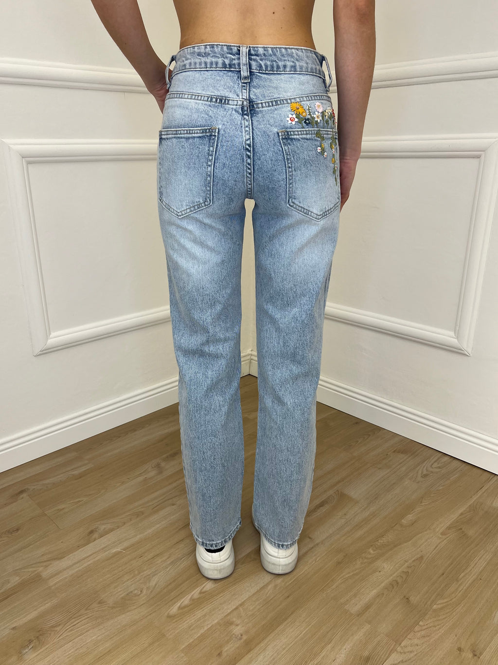 Jeans Ricamo Posteriore 5343 Azzurro