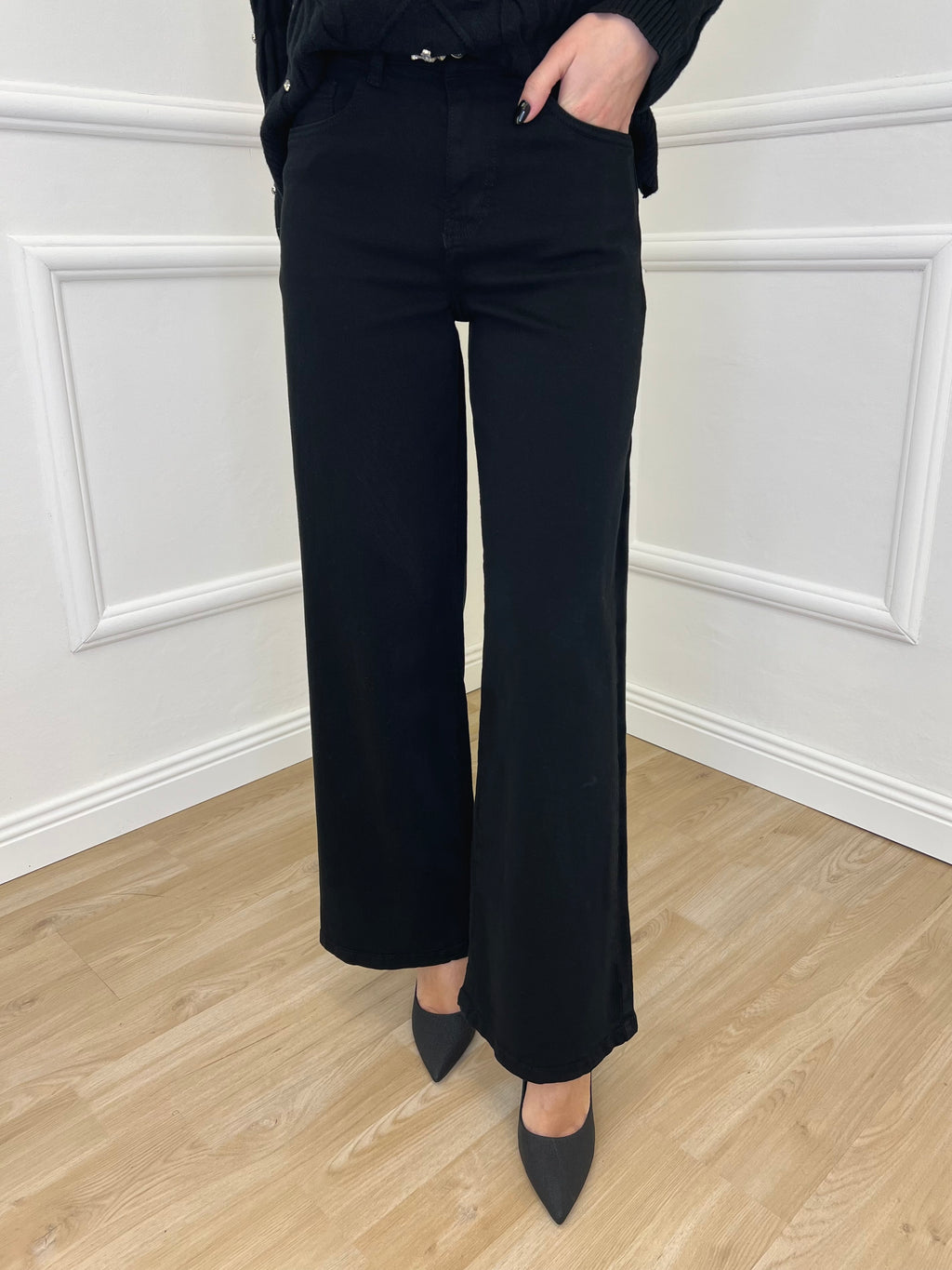 Jeans Palazzo T1001-1 Nero