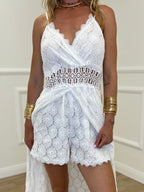 Tuta Abito In Pizzo 99005 Bianco