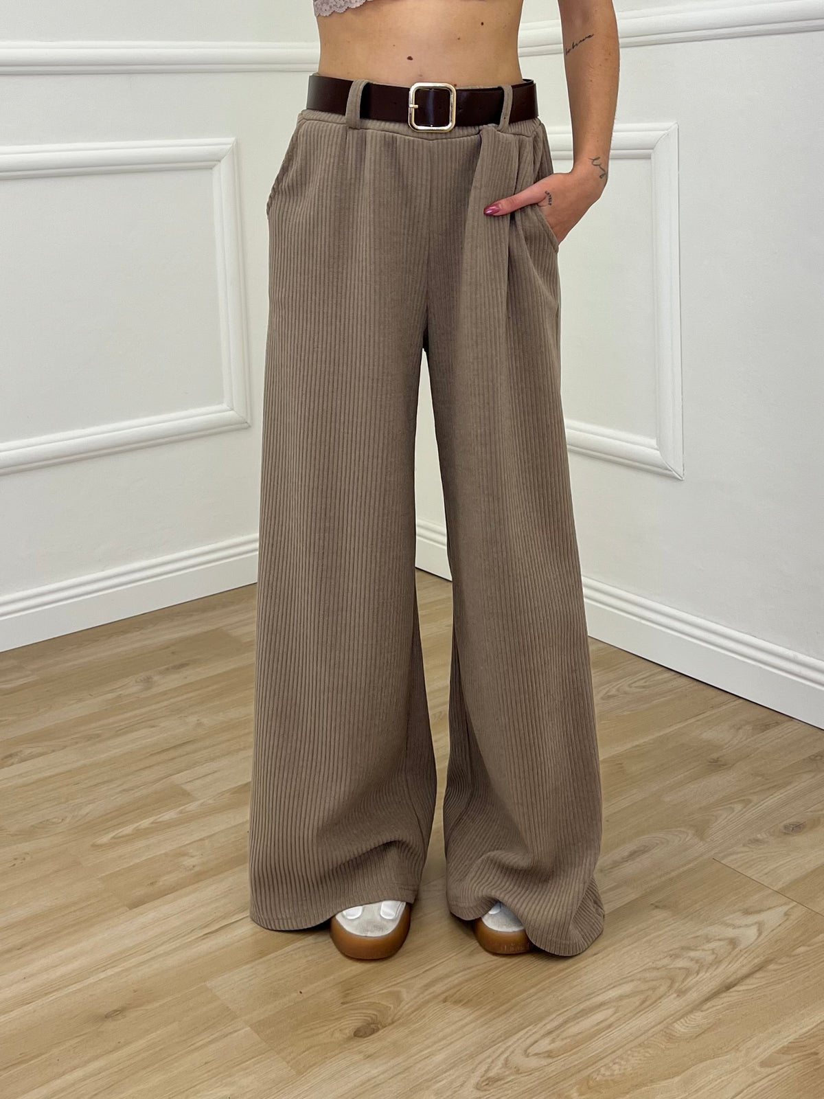 Pantalone Corduroy Cintura 27998 Fango